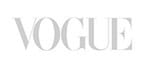 Das Vogue-Logo auf weißem Hintergrund.
